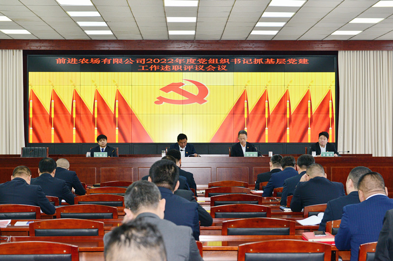 前进农场有限公司召开2022年度党组织书记抓基层党建工作述职评议会议(图1)