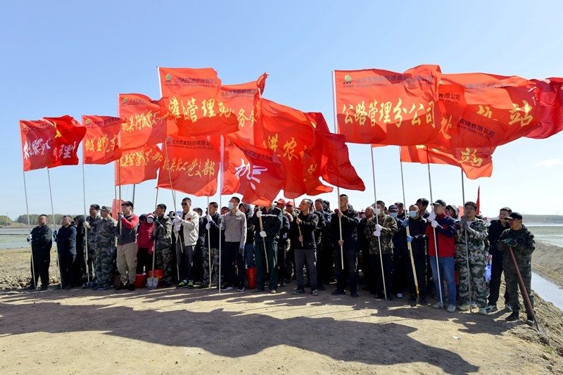 前进农场有限公司党员干部义务植树  共建绿色家园(图2)