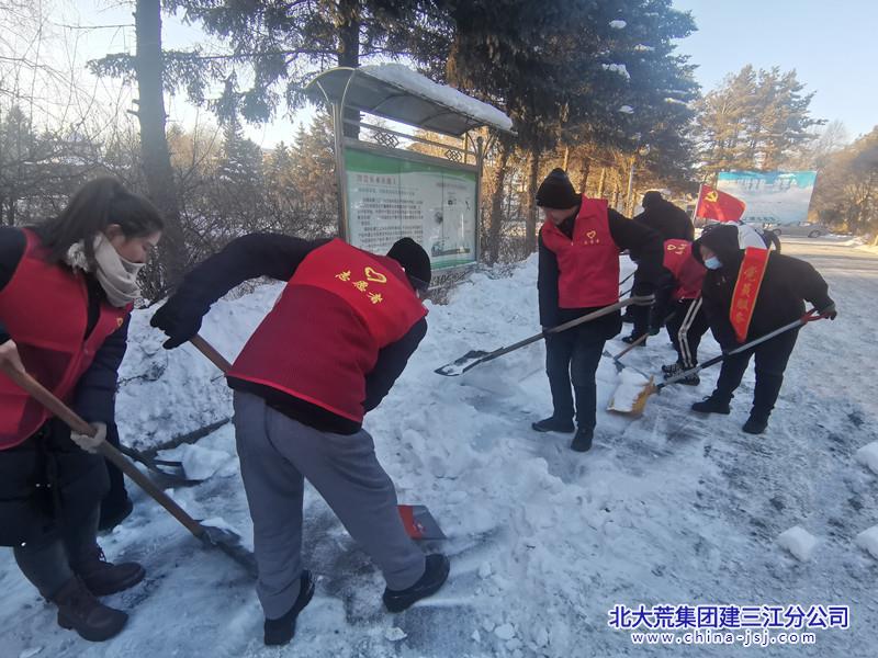 铁南社区开展全民清冰雪志愿服务活动(图1)