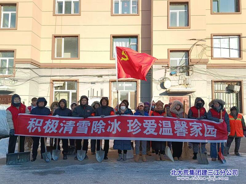 盛源社区开展“清冰除雪保平安 志愿服务暖民心”服务活动(图1)